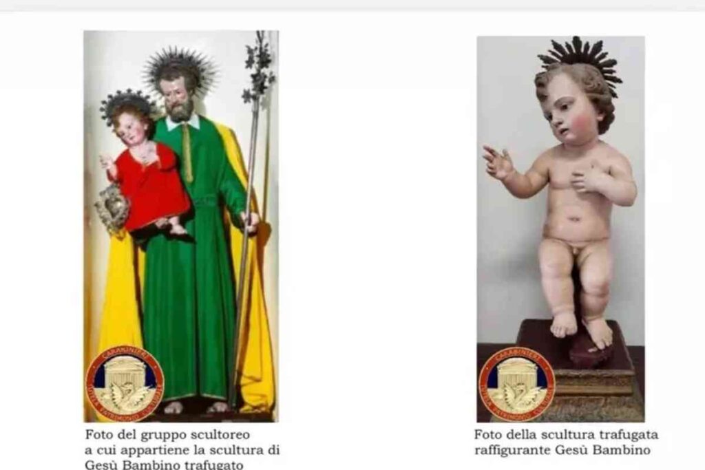 statua gesù rubata puglia