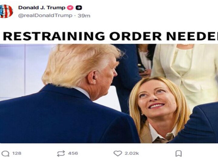 Il meme di Trump contro la premier Meloni
