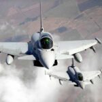 Caccia italiano in volo in Lettonia