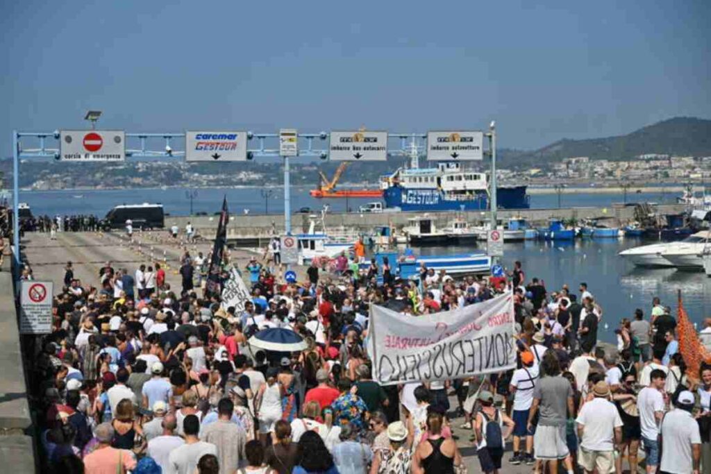 La protesta al porto