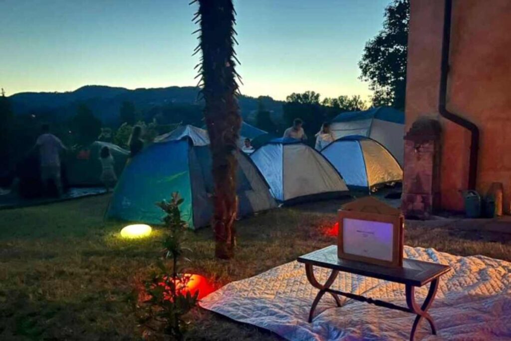 Un camping, foto d'archivio