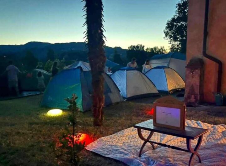 Un camping, foto d'archivio