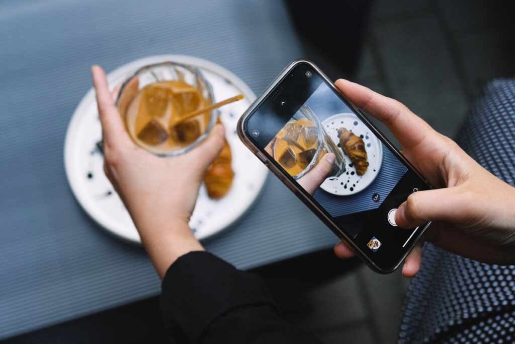 fare una foto a un caffè particolare
