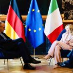 Giorgia Meloni con il cancelliere Friedrich Merz
