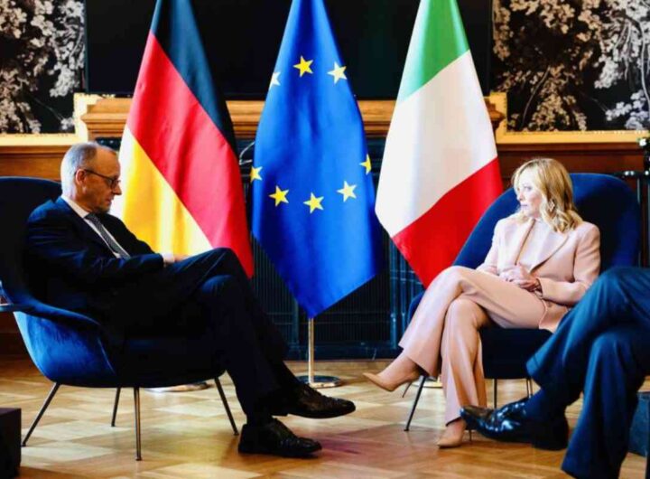 Giorgia Meloni con il cancelliere Friedrich Merz