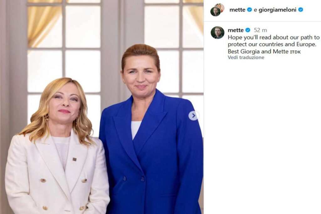 Il messaggio comune di Giorgia Meloni e Mette Frederiksen