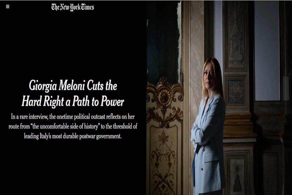 L'intervista di Meloni al New York Times