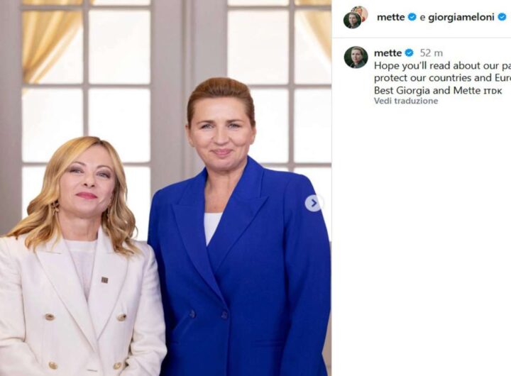 Il messaggio comune di Giorgia Meloni e Mette Frederiksen