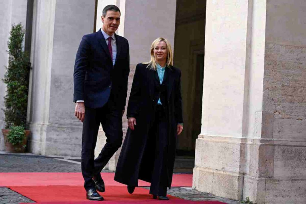 Meloni e Sanchez