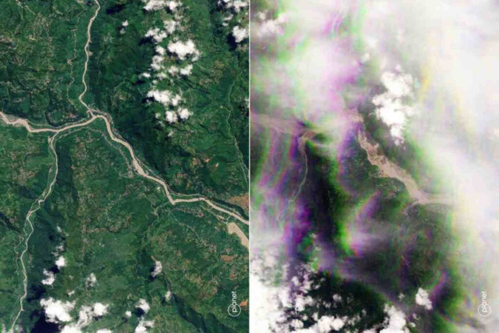 Immagini satellitari del disastro in Nepal
