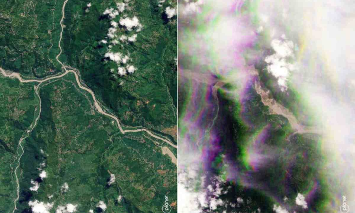 Immagini satellitari del disastro in Nepal
