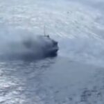 Traghetto in fiamme