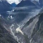 La tv cinese pubblica una foto del lago artificiale formatosi in Tibet