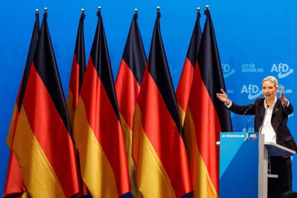 AfD con le bandiere tedesche