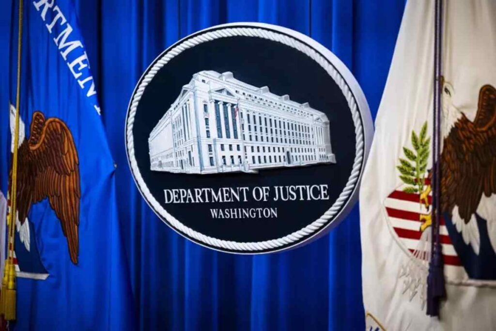 Il logo del Dipartimento di Giustizia Usa