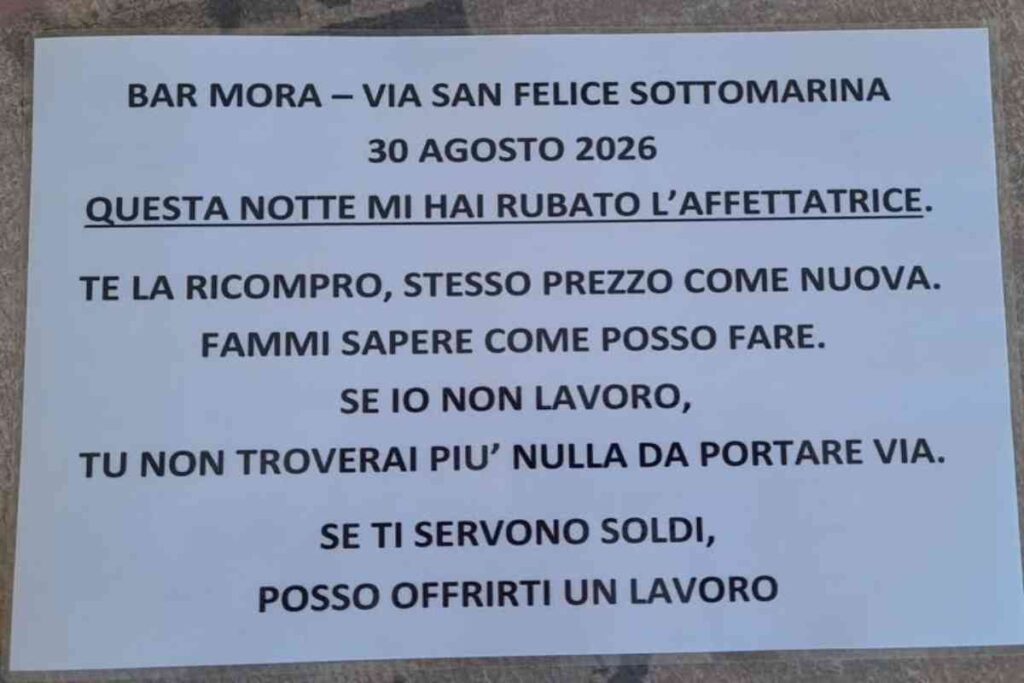 messaggio bar mora venezia