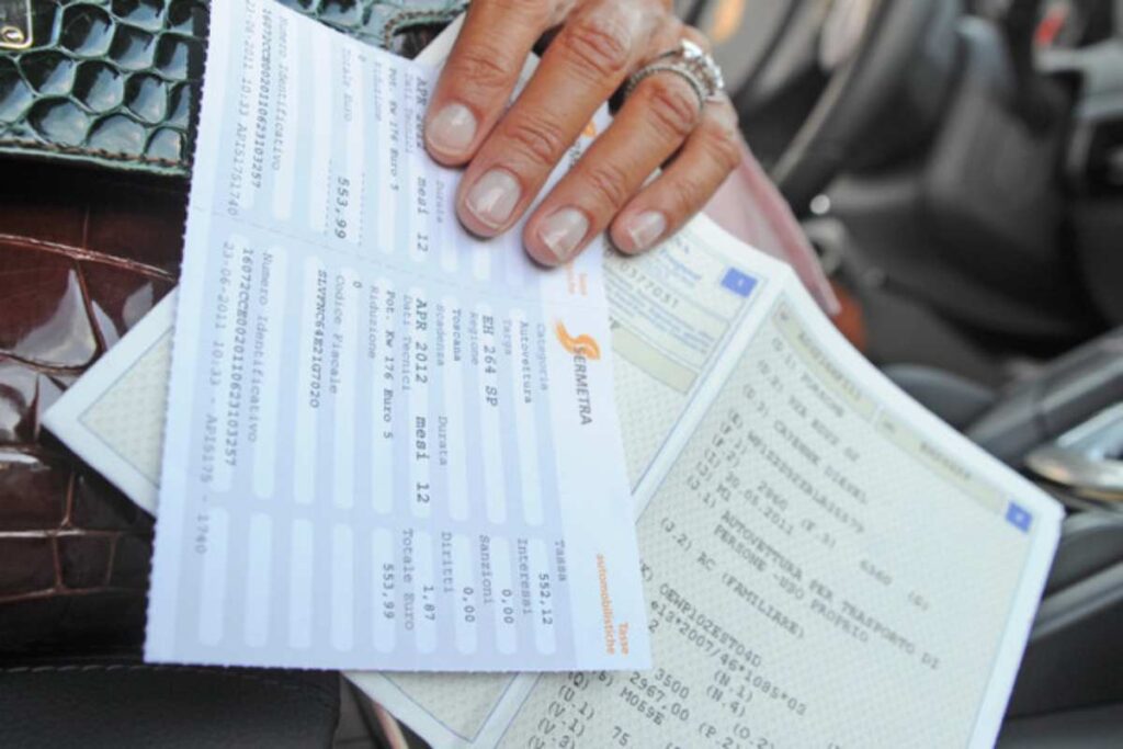 Ricevuta del bollo auto pagato