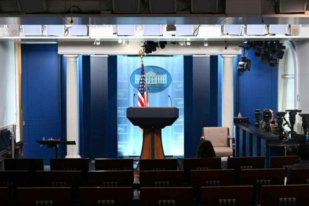 La sala stampa della Casa Bianca