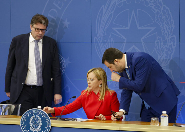 Giorgetti, Meloni e Salvini