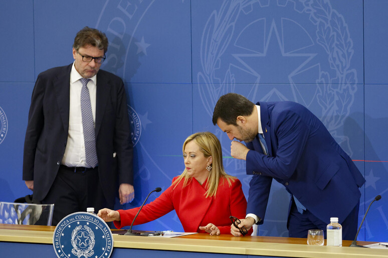 Giorgetti, Meloni e Salvini