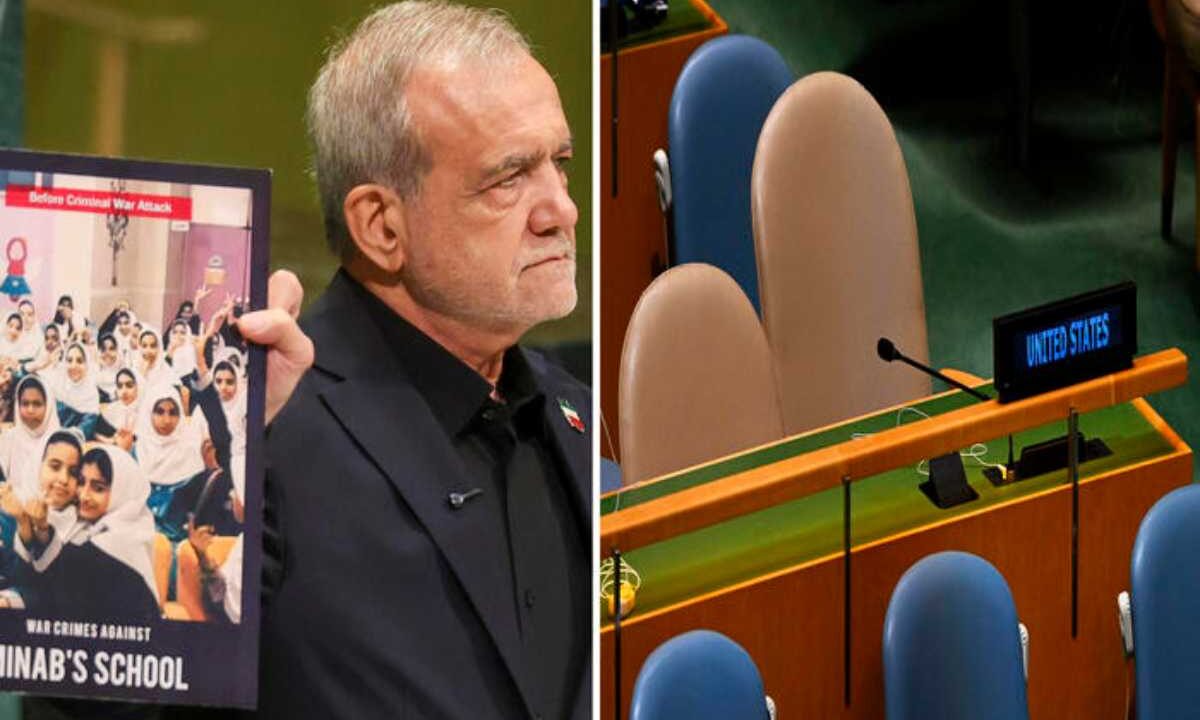 Assemblea Onu, l'Iran mostra le foto dei bimbi uccisi, e la delegazione Usa se ne va