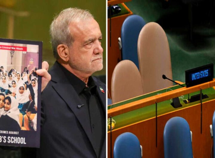Assemblea Onu, l'Iran mostra le foto dei bimbi uccisi, e la delegazione Usa se ne va