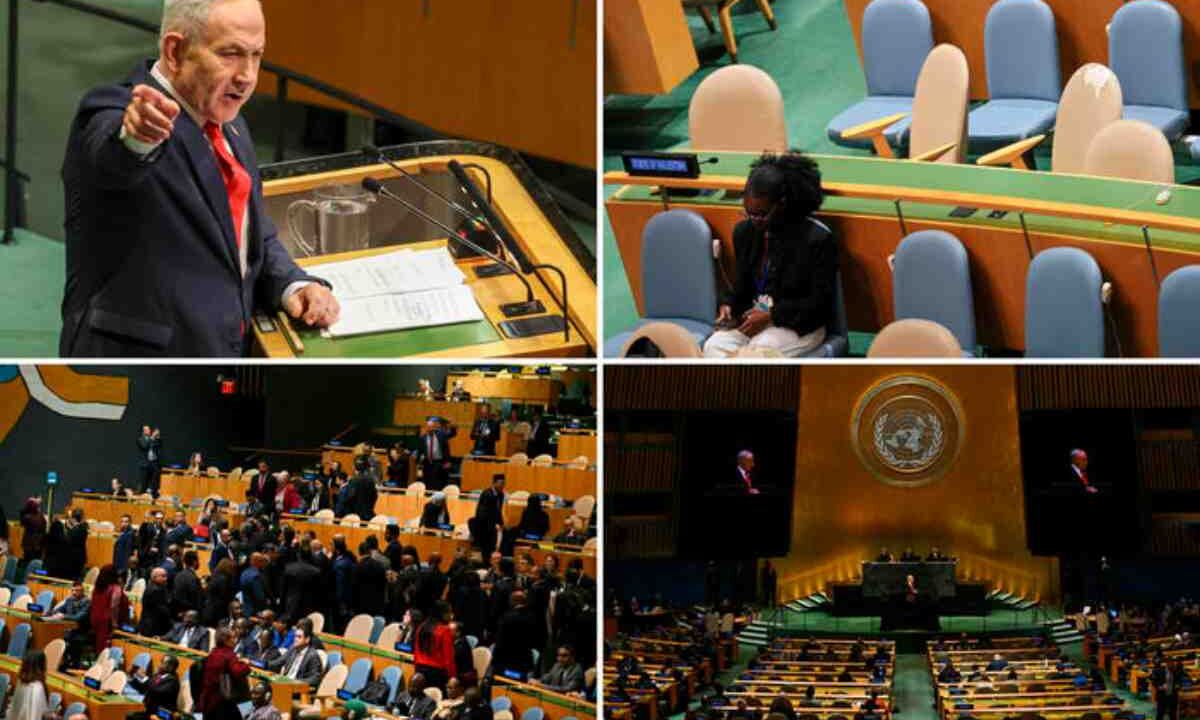 Netanyahu all'Onu, decine di diplomatici lasciano la sala