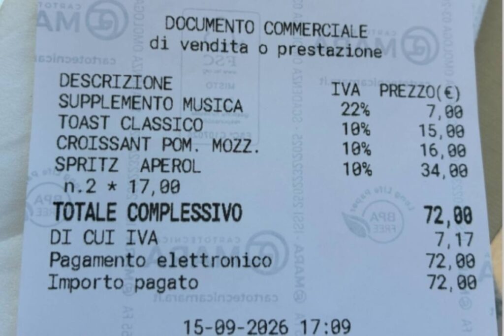 scontrino venezia