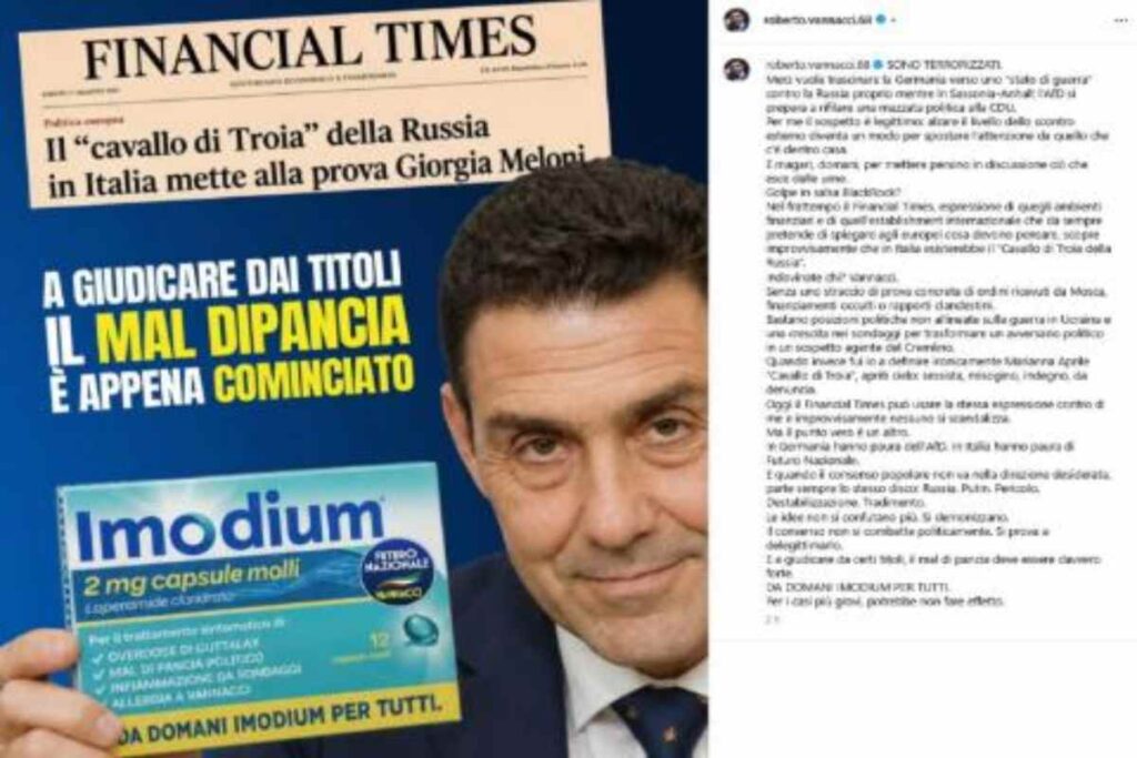 La replica di Vannacci al Financial Times