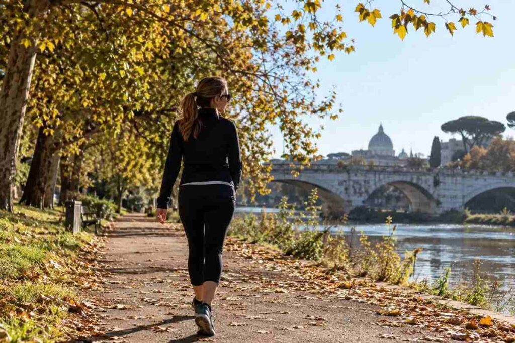 camminata veloce lungo il fiume