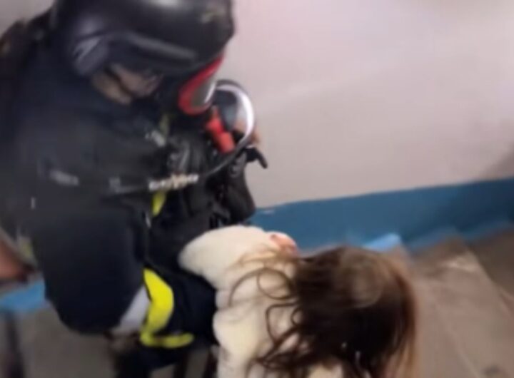 Evacuazione condominio colpito da un drone