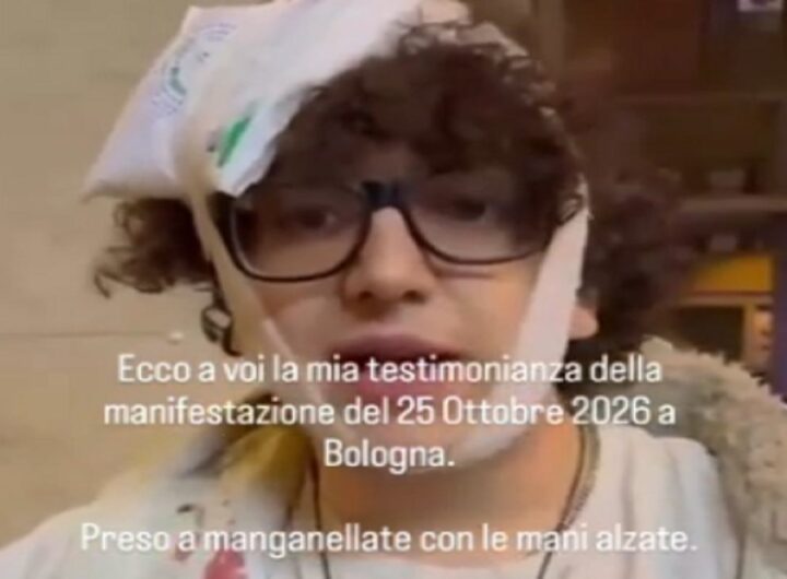 Diego Sanna con la testa fasciata
