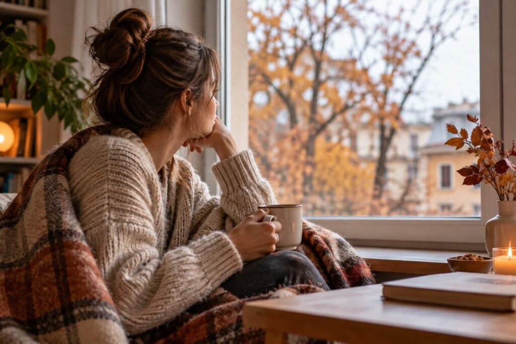 mattina d'autunno alla finestra