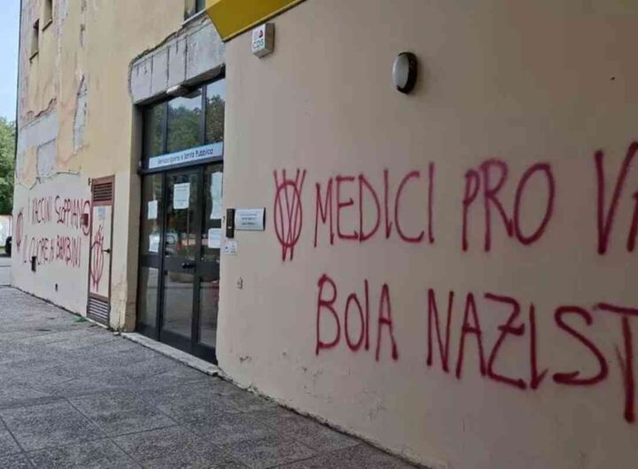 scritte no vax vicenza