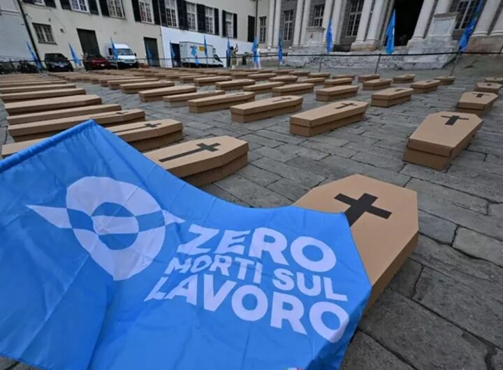 Una manifestazione contro le morti sul lavoro
