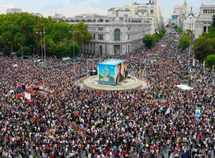 Manifestazione oceanica a Madrid per il caro affitti