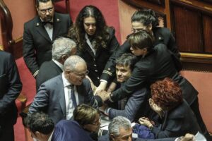 Rissa in Senato: ministro Fedeli in infermeria. Pd: "Spinta dai leghisti"