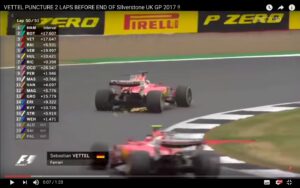 YouTube, Vettel: problema alle gomme a due giri dal termine del Gp Gran Bretagna