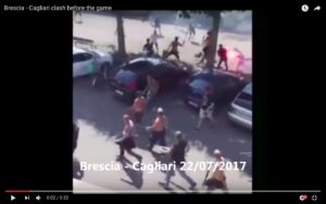 YouTube, Brescia-Cagliari: scontri tra tifosi: quattro carabinieri contusi