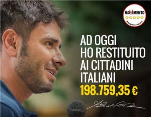Alessandro Di Battista (M5s): "Ho restituito agli italiani 198.759,35 euro"