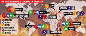 Le 10 città più pericolose al mondo: c'è Napoli nella classifica del Sun