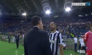 Juventus-Lazio, tensione Allegri-Chiellini a fine partita: il video del faccia a faccia