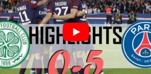 YouTube, Neymar-Mbappé-Cavani gol e show in Celtic-Psg 0-5
