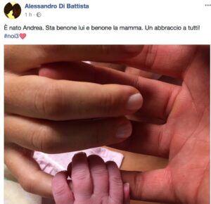 Alessandro Di Battista è diventato papà. L'annuncio su Facebook FOTO