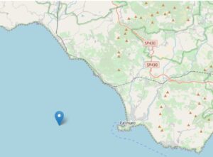 Terremoto Cilento, scossa al largo di Palinuro di magnitudo 2.8