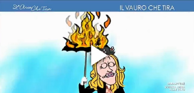 Maria Elena Boschi arriva a Bolzano come Mary Poppins: la vignetta di Vauro