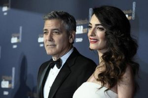 Amal e George Clooney (foto Ansa)