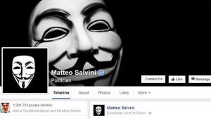 AnonPlus colpisce ancora: hackerata la pagina Facebook di Matteo Salvini