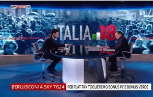 Berlusconi imita Renzi durante intervista su Sky tg24