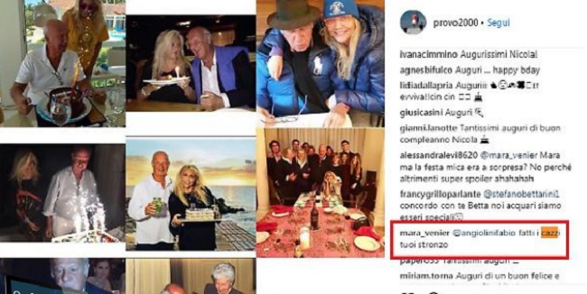 Mara Venier su Instagram insulta utente che ha commentato foto del marito Nicola Carraro